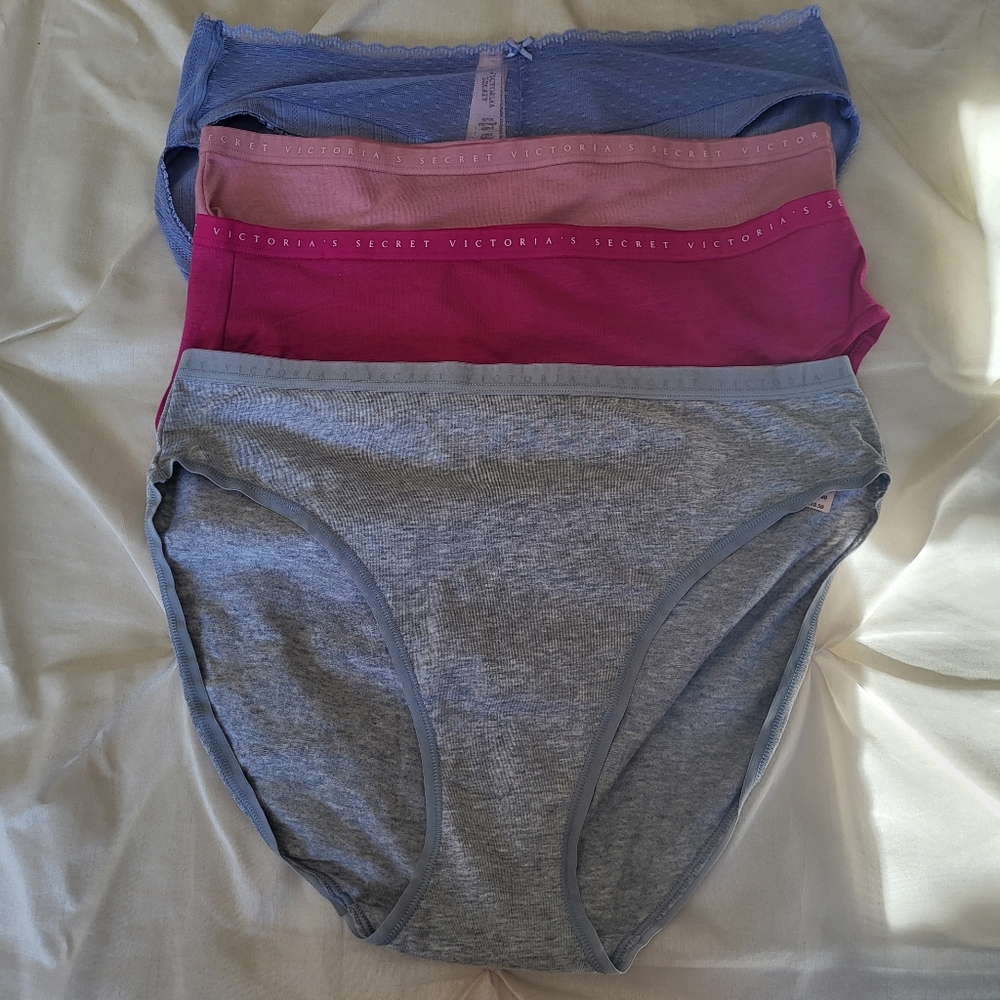 Bundle Of 4 Victoria's Secret Hi Cut‎ Panties Briefs Underwear Size Large 7